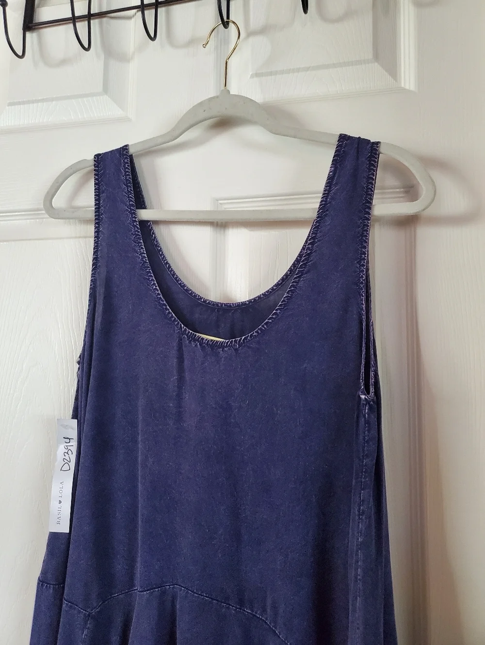 Peplum Drop-waist Tank Top Indigo-wash Flowy Bohemian Beachy Summer Medium